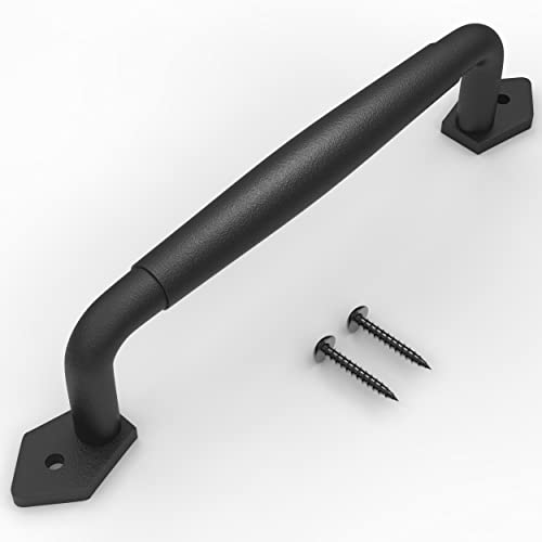 10 Inch Diamond Tapered Barn Door Handle - Black Cast Iron Pull for Sliding Doors, Gates, Sheds, Fences, Closets - Indoor Outdoor Farmhouse Hardware - size: 10 Inch, style: Diamond Tapered