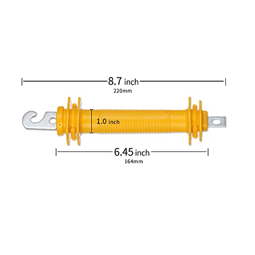 15 Pack Electric Fence Rubber Gate Handles - Heavy Duty Insulated Plastic Handles with Steel Hook, Electric Fence Rubber Gate - Yellow - color: Yellow 15-Pack
