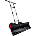 Best Choice Products 36in Galvanized Blade Heavy-Duty 2-Wheel Snow Pusher Hand Plow for Snow Removal w/Wheels, Adjustable Handle, Blade Angle - Black - color: Black, size: 36in w/Wheels