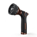 RESTMO Water Hose Nozzle Heavy Duty, Garden Hose Sprayer Thumb Control | Premium Zinc Alloy Metal, 8 Spray Patterns, Flow Adjustable, for Outdoor Plants & Lawns Watering, Cars & Pets Washing, Brown - color: Brown