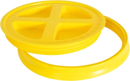 Gamma2 Gamma Seal Lid for Utility Buckets - Fits 3.5, 5, 6 & 7 gallon buckets, Yellow, Made in USA (Pack of 12) - color: Yellow, size: Fits 3.5, 5, 6, & 7 Gallon Buckets (Pack of 12)