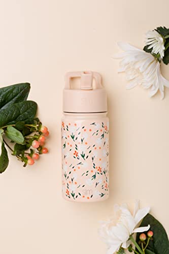 Simple Modern Kids Water Bottle & Toddler Cup | 14oz | Floral | Insulated Stainless Steel Toddler Water Bottle, Kids Tumbler with Straw | Spill Proof for School, Girls, Boys | Chloe Floral - color: -Chloe Floral, size: 14 Ounces