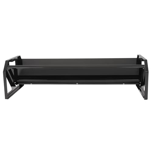 Livestock Feeding Trough 22 Gallon Capacity 45" Hay Feeder Heavy | Duty Livestock Trough Feeder Trough for Horse Sheep Cattle Hog V-Shaped Farm Sheds Pen Water Feeder Powder Coated Black Steel - color: Black