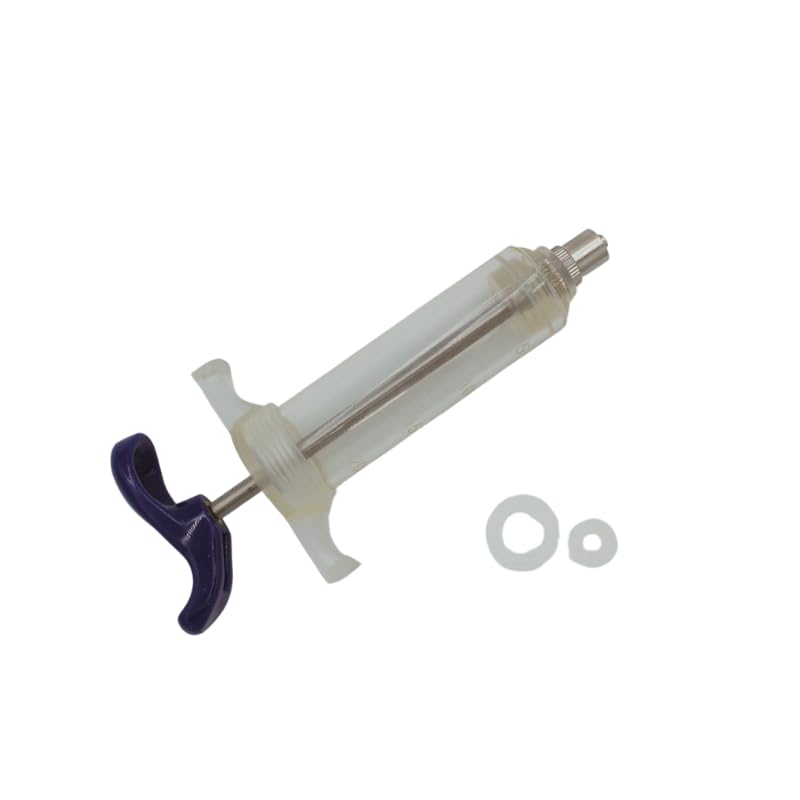 Reusable Veterinary Syringe Without Dose Nut – (20cc) - For Livestock Use | Durable Plastic Barrel | Luer-Lock & Luer-Slip Compatible | Equine, and Veterinary Use | Available in 10cc, 20cc, 30cc, 50cc - size: 20cc