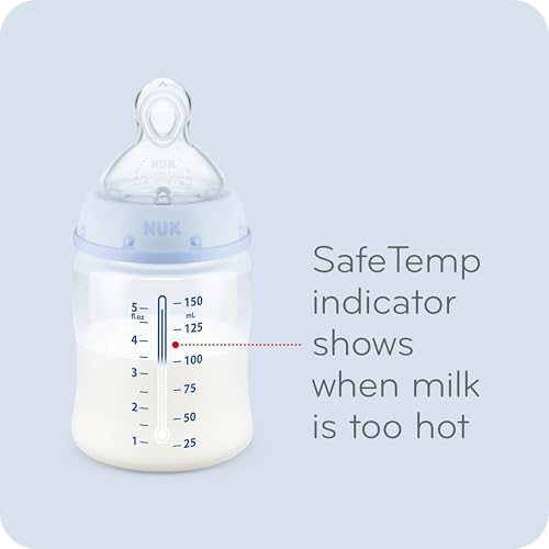 NUK Smooth Flow Anti Colic Baby Bottle, 5 oz, Elephant - color: Gray Elephant
