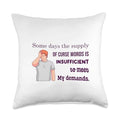 HIlarious Level of Sarcasm Apparel Level of Sarcasm I'm Kidding Adult Some Days The Supply Throw Pillow, 18x18, Multicolor - size: 18x18