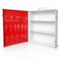 Rapid Care 3-Shelf Metal First Aid Cabinet Empty Wall Mountable Steel First Aid Kit with Door Pouches for Home and Workplace Safety - size: 3-Shelf
