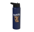 Goat Aaah Bleating Scream Animal Lover Farmer Men Women Kids Stainless Steel Insulated Water Bottle - color: Navy Blue