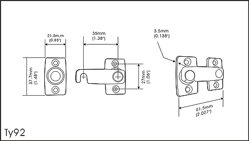 Solid Brass Shutter Bar/Door Latch, 7/8" x 2-3/32", Matte Black, 1 Pack, Made in Taiwan - color: Matte Black, size: 1 Pack