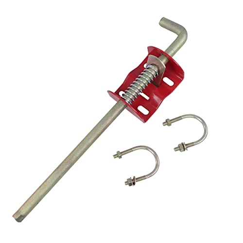 Rural365 Farm Gate Anchor Cane Bolt 18in - Farming Livestock Spring-Loaded Fence Gate Drop Rod Cattle Gate for Tube Gate