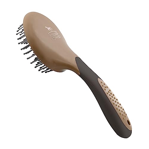 Harrison Howard Horse Mane and Tail Brush - Professional Grooming Brush, Equestrian Detangler, Non-Slip, Dark Brown - color: Dark Brown
