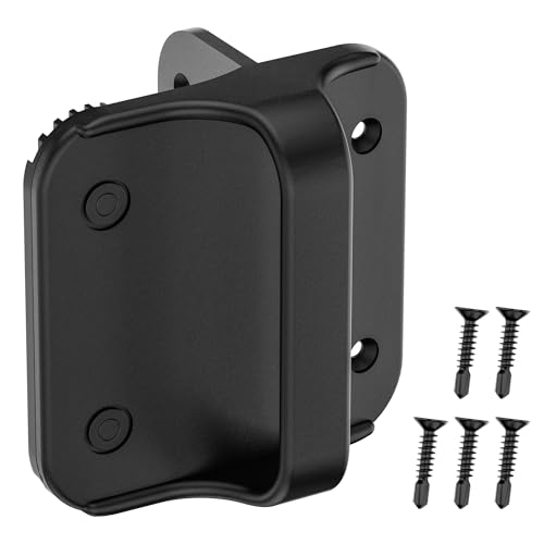 HILLMASTER 4-1/2” Black Nylon Polymer Gate Handle for Outdoor Fence, Sturdy Fence Gate Stop with Bumper Gate Stopper for Vinyl, Wood, Metal Gates, Fence Gate Hardware, Fasteners Included
