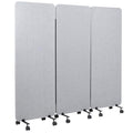 VIVO Freestanding 72 x 66 inch Privacy Panel, Mobile Cubicle Divider, x3 24 inch Wall Partitions, Gray, PP-3-T072G-M - size: 72"