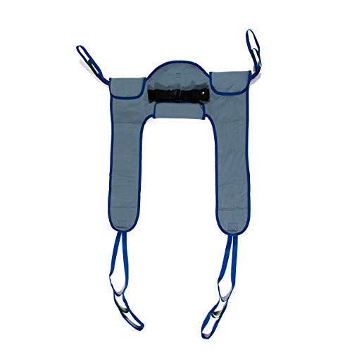 Patient Aid Toileting Sling for Hoyer Patient Lifts, Padded Hoyer Sling | 120-215 lb Capacity | Full-Body Hoist & Lower Back Support | With Lifting Straps For Toileting & Transfers - size: Medium