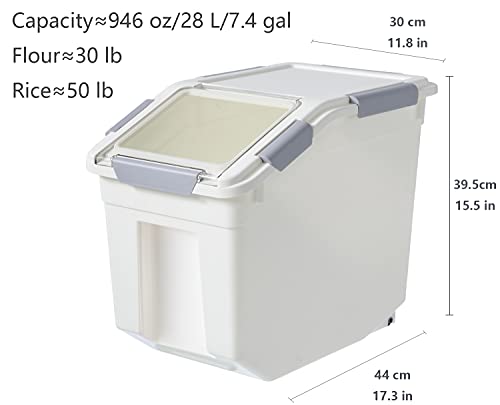 CITY BABY 2 Pack Airtight Flour Storage Container With Scoop,Dry Food, Sugar, Baking Supplies,Rice Container Set -BPA Free- Pet Food Storage Container,Dog Cat Birds Food Bin(30LB)