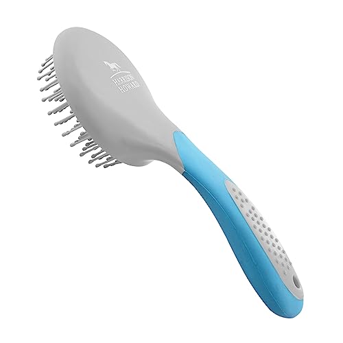 Harrison Howard Horse Mane and Tail Brush - Professional Grooming Brush, Equestrian Detangler, Non-Slip, Light Blue - color: Light Blue