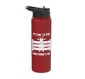 It's Fine I'm Fine Everything's Fine Goat Farm Mom Funny Kid Stainless Steel Insulated Water Bottle - color: Red