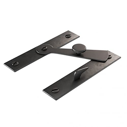Renovators Supply Manufacturing Black Wrought Iron H-Flush Flip Cabinet Latch 2.5 in Cupboard Door Catch Set of 4 - color: Wrought Iron H-Flush, size: Pack of 2