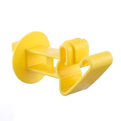 25-Pack Electric Fence T-Post Insulators, Snap-On Extended | Extended Offset · UV-Resistant · Fits T-Posts · For Wire & Polywire - color: Yellow