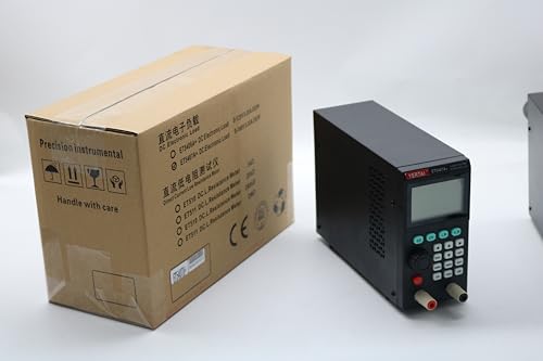 200W 0-180V 0-30A Programmable Electronic Load Tester: CC CV CR CP, Battery Test, Dynamic/Short/Scan/List Mode, LCD, USB Support ET5407A+ Black