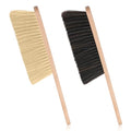 2 Pieces Wooden Dust Brush Hand Broom, Bench Brushes with Bristles, Handle Hair Brushes for Counter Bed Sofa Car Fireplace Household Woodworking Cleaning (Brown, Yellow) - color: Brown, Yellow