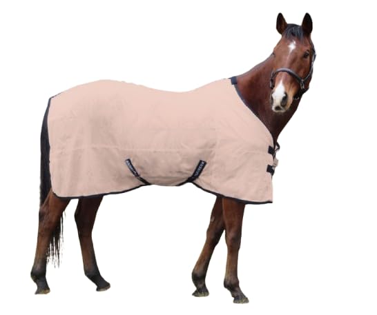 TuffRider Comfy Mesh Fly Sheet | UV Protection Horse Sheet, Standard Neck, 130 Grams Breathable Polyester Mesh- Adobe Rose- 78 - color: Adobe Rose, size: 78