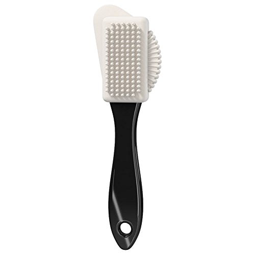 Suede Brush and Eraser Kit – 4-Way Nubuck Cleaner with 2 Erasers | Suede shoe brush & suede cleaner — rubber bristles, welts, nylon/brass lift dirt from shoes, boots, bags & purses - size: 5 - Brush w/ 2 Erasers