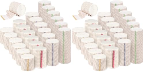 48 Pack Elastic Bandage Wrap (6x2”, 6x3, 6x4, 6x6) Compression Bandage Wrap with Hook and Loop Closure on Both Ends Self Adhesive Bandage Wrap for Sports, Medical, and Injury Recovery - size: 2 Inch/3 Inch/4 Inch/6 Inch (Pack of 2)