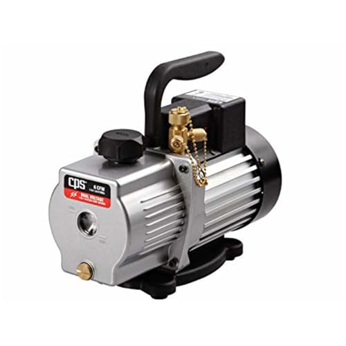 CPS Pro Set VP6S Premium Series 6 CFM Single-Stage Vacuum Pump, Dual Voltage with Gas Ballast Valve, 115 / 230V