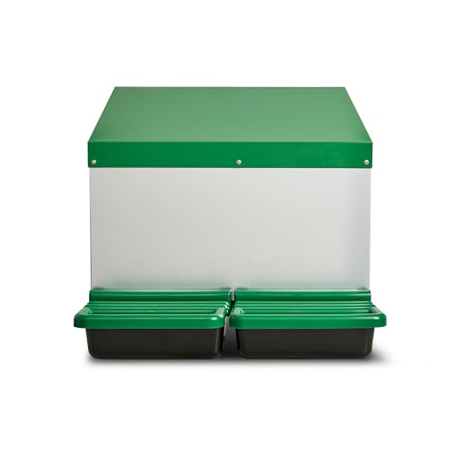 2-Compartment Reverse Roll Away Chicken Nesting Box for 10 Hens, Classic | Exterior Egg Collection, Clean & Protected Eggs, Removable & Washable Trays, Weatherproof Galvanized Steel, Well Ventilated