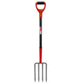 4-Tine Pitch Fork Garden Digging Fork with Fiberglass Handle 43 in | Heavy Duty Full Forged Steel Fork Head,Sturdy Fiberglass Handle,Spading Fork, Pitchfork, For Gardening, For Digging Potato