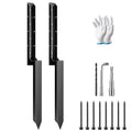 VIVOSUN 2 Pack Fence Post Repair Kit | Heavy-Duty Ground Spike with Gloves for Repairing Tilted or Broken Wood Posts