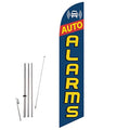 GLOBAL ADVERTISING SOLUTIONS Auto Repair Feather Flag Eye Catching Banner Sign for Business and Marketing Complete Set with 15 ft Pole Kit and Ground Spike (Auto Alarms) - style: Auto Alarms