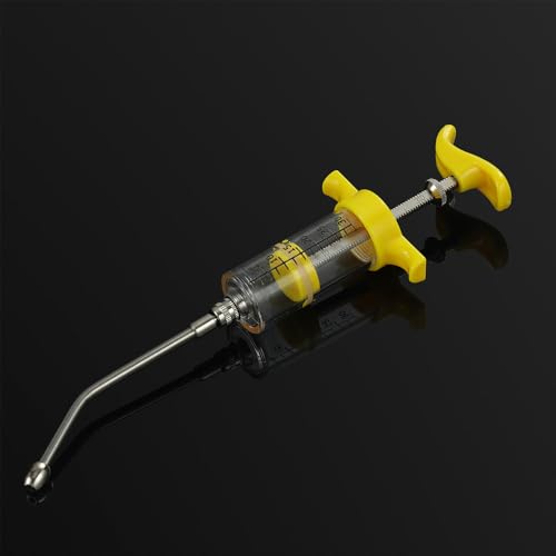 Reusable Goats Syringe, Drench Gun, Adjustable Dosage, Reusable, Suitable for Goat, Horse, Sheep, Pig, Cattle, Dog, Cat (30ML)