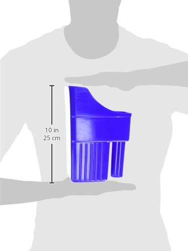 Little Giant® Plastic Enclosed Feed Scoop | Heavy Duty Durable Stackable Feed Scoop with Measure Marks | 3 Quart | Ranchers, Homesteaders and Livestock Farmers | Blue - color: Blue