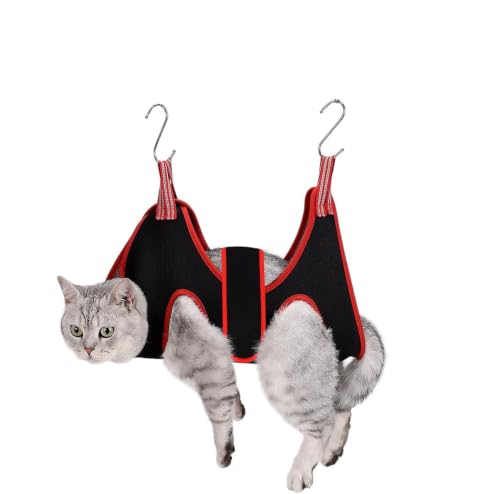 Cat Grooming Hammock Harness for Small Dogs,Pet Hammock Restraint Bag,Dog Grooming Sling for Trimming Nail and Ear/Eye Care(XS Size,6.5") - color: Black, size: XS-Cats & XS Dogs/Under 25lb