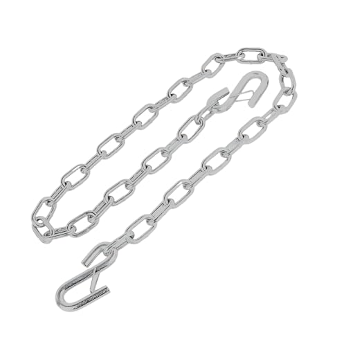7/32" x 36" Trailer Safety Chain – Hot Dipped Galvanized Steel with Safety Hooks – 7000 lb Load Rated – Corrosion Resistant for Utility and Small Boat Trailers
