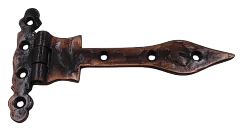 The Metal Magician Antique Copper T-Strap Hinges, Pack of 4 Heavy Duty Barn Door Hinges (6.2" x 3.5") for Wooden Fences Heavy Duty, Decorative, Farm Gate Hinge (Antique Copper) - color: 6inch T Hinge Antique Copper