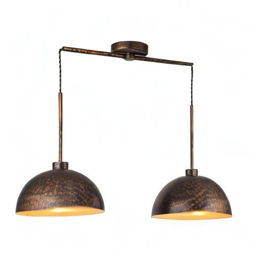 2 Light Copper Dome Pendant Lights Kitchen Island | Adjustable Height, E26 Base, Easy to Install, Farmhouse & Industrial for Dining Room Over Table Bedroom Kitchen - color: Copper-2 Lights