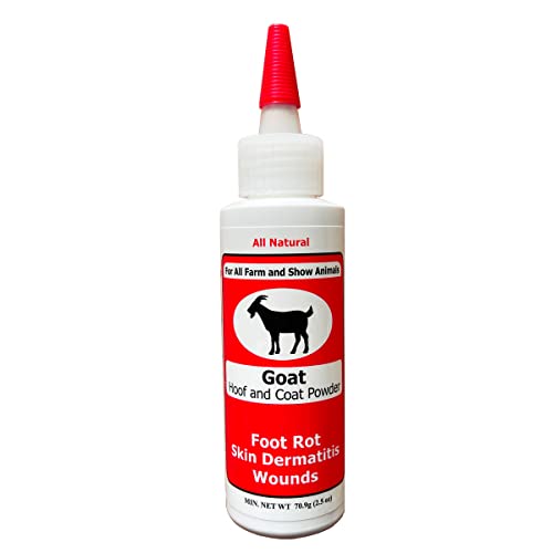 Goat Hoof & Coat Powder - Wound Care, Heals/Prevents Foot Rot, Skin Problems - All Natural, Non-Caustic, Easy to Use (2.5 oz) - size: 2.5OZ