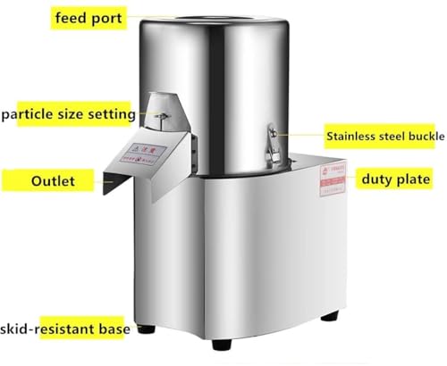 110V 600W Commercial Food Processor Machine,110volt 120kg/h, Granular Type | High Power Electric Vegetable Meat Chopper Grinder Stainless Steel Adjustable Thickness Food Slicer