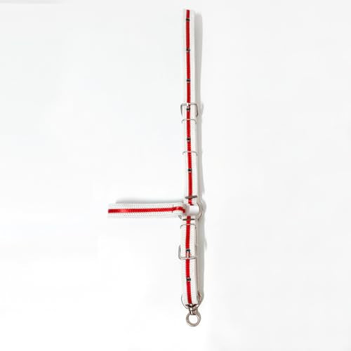 Cattle Halter Calf Halter Cow Halters with Heavy-Duty Brass Buckle, Easy-Clean Suede-Like Material, Adjustable Design for Calves, Adult Cattle, and Small Ponies (White, Large) - size: Large