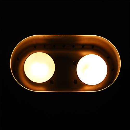 DXOPHIEX 15inch Dual Reptile Light Fixture Dual Reptile Heat Lamp | Max 150W, Separate Switches, Double Dome Lamp UVB Light Fixture for Bearded Dragon, Turtles, Snake and Lizard Terrarium - size: 15inch with fixture only