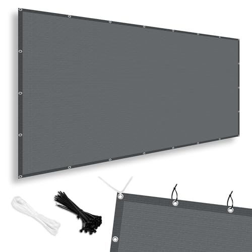 SUNNY GUARD 90% Shade Cloth 6'x8' with Grommets, Dark Grey | Sun Shade Screen Fabric Shade Cover Tarp with Grommets for Pergola, Backyard & Garden, Durable HDPE, Custom Sizes - color: Dark Grey, size: 0 6'×0 8'