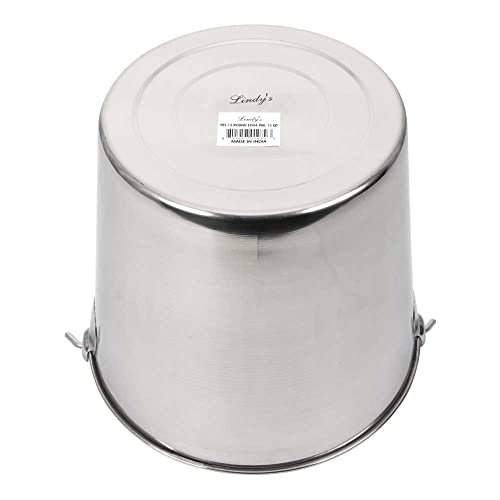 Lindy's 13-Quart Stainless Steel Bucket, Durable Seamless Bucket for Home, Carry Water or Milk, Fill with Food, Cleaning Bucket - size: 13 quarts