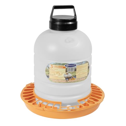 FARM-TUFF Top-Fill Duck Waterer, 5 Gallon – Durable BPA-Free Plastic Poultry Waterer with Wide Base & Splash-Reducing Design