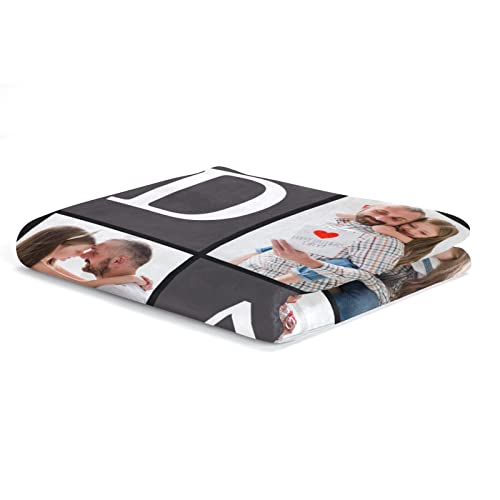 inkArts Gifts for Dad Customized Blanket with Photo, Make a Personalized Fathers Day Blankets with Picture to My Dad Custom Memories Souvenir Throw Blanket for Best Daddy Ever - color: 6 Photo-1