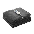 Wapaneus Foot Pocket Heated Blanket Electric Throw with 10 Heating Levels and Auto Shut Off, Flannel Fast-Heating Heated Throw 50" x 60", Machine Washable, Dark Grey - color: Grey, size: 50*60in