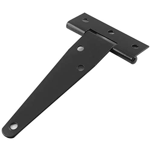 Murtenze 6Pack 4 Inch Black T-Strap Shed Hinge | Barn Door Hinges, Heavy Duty, Gate Strap Hinge, For Barn Door, Shed or Wooden Fences - color: Black, size: 4 Inch - 6Pack