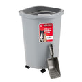 IRIS USA Dog Food Storage Container, Up to 25 lbs, Gray/Dark Gray | Made in USA, Comes with Wheels & 2-Cup Scoop, Airtight Seal, BPA-Free, Bird Seed, Cat food, Cat Litter, Treats, Pellets - color: Gray/Dark Gray, size: 25 lbs